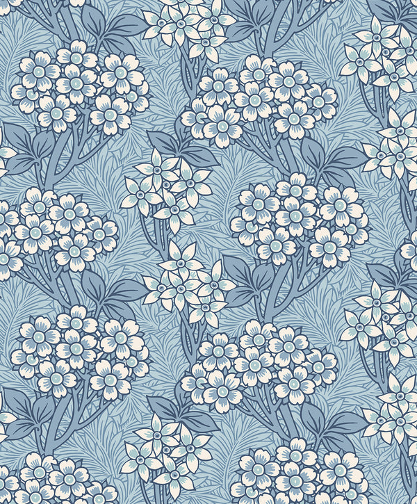 Floral Vine Vintage Floral - Sky Blue | Architectural Wallcoverings