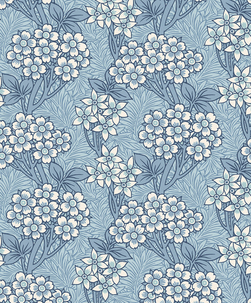 Malibu Floral Vine Wallpaper - Vintage Floral - Sky Blue | Malibu Wallpaper