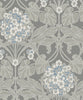 Malibu Floral Hydrangea Wallpaper - Vintage Floral - Daydream Grey & Carolina Blue | Malibu Wallpaper