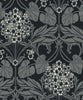 Malibu Floral Hydrangea Wallpaper - Vintage Floral - Ebony & Charcoal | Malibu Wallpaper