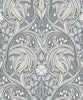 Malibu Bird Scroll Wallpaper - Vintage Botanical - Argos Grey & Linen | Malibu Wallpaper