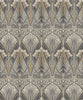 Malibu Dragonfly Damask Wallpaper - Vintage Damask - Bronze & Smoke | Malibu Wallpaper