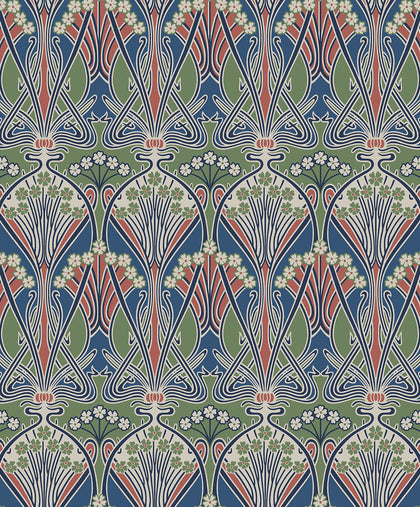 Dragonfly Damask Vintage Damask - Mauve & Sage | Architectural Wallcoverings