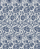 Malibu Tonal Floral Trail Wallpaper - Vintage Floral - Navy Blue | Malibu Wallpaper