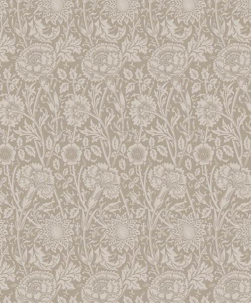 Malibu Tonal Floral Trail Wallpaper - Vintage Floral - Taupe | Malibu Wallpaper