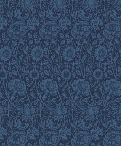 Tonal Floral Trail Vintage Floral - Marine Blue | Architectural Wallcoverings