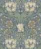Malibu Ogee Flora Wallpaper - Vintage Floral - Blue Lake & French Vanilla | Malibu Wallpaper