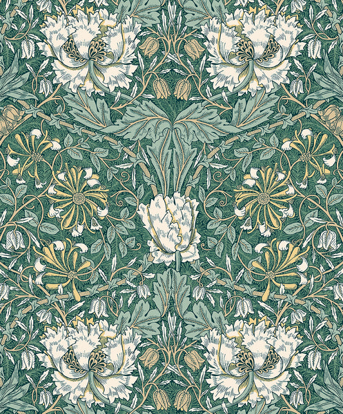 Malibu Ogee Flora Wallpaper - Vintage Floral - Everglades & Buttercup | Malibu Wallpaper