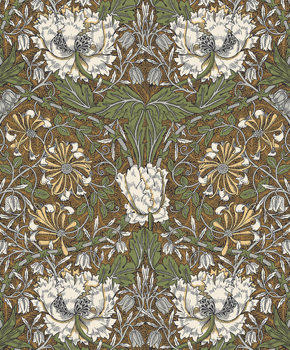 Ogee Flora Vintage Floral - Dijon & Sage | Architectural Wallcoverings