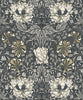 Malibu Ogee Flora Wallpaper - Vintage Floral - Charcoal & Goldenrod | Malibu Wallpaper