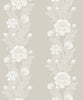 Malibu Blooming Stripe Wallpaper - Vintage Floral - Metallic Pearl | Malibu Wallpaper