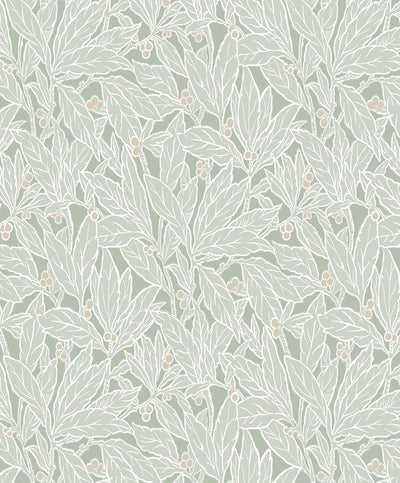 Leaf and Berry Vintage Botanical - Spearmint | Architectural Wallcoverings