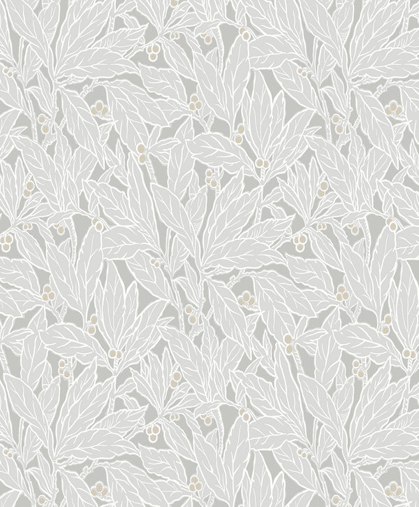 Leaf and Berry Vintage Botanical - Daydream Grey | Architectural Wallcoverings