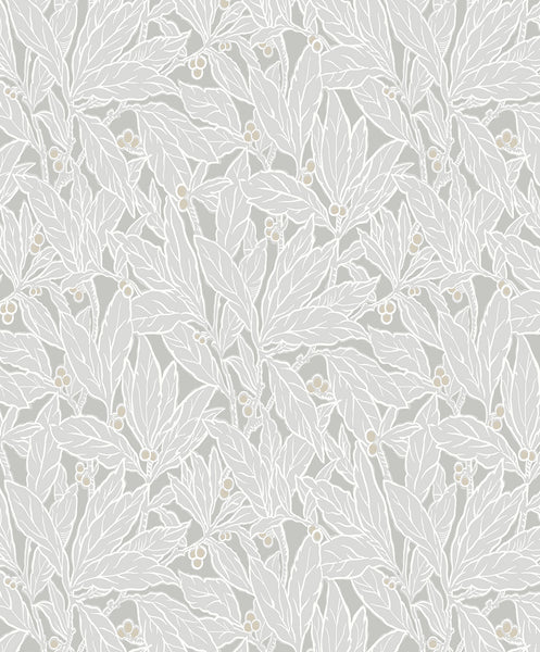 Malibu Leaf and Berry Wallpaper - Vintage Botanical - Daydream Grey | Malibu Wallpaper