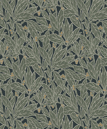 Leaf and Berry Vintage Botanical - Rosemary | Architectural Wallcoverings