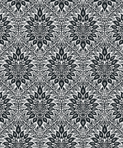 Luna Ogee Vintage Ogee - Ebony & Argos Grey | Architectural Wallcoverings