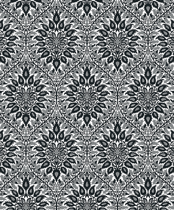 Luna Ogee Vintage Ogee - Ebony & Argos Grey | Architectural Wallcoverings