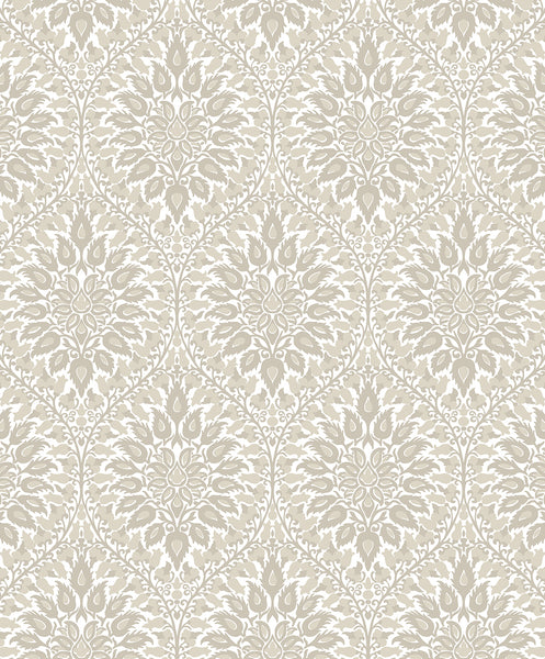 Malibu Luna Ogee Wallpaper - Vintage Ogee - Natural Cream | Malibu Wallpaper