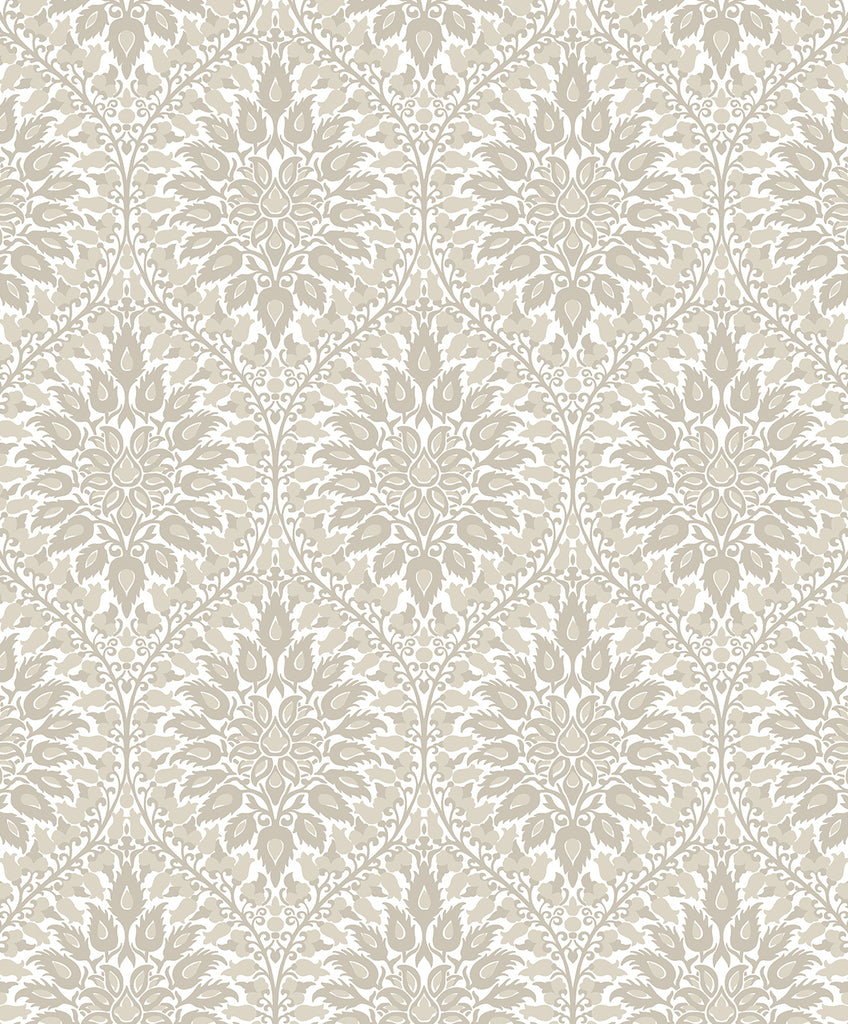 Malibu Luna Ogee Wallpaper - Vintage Ogee - Natural Cream | Malibu Wallpaper