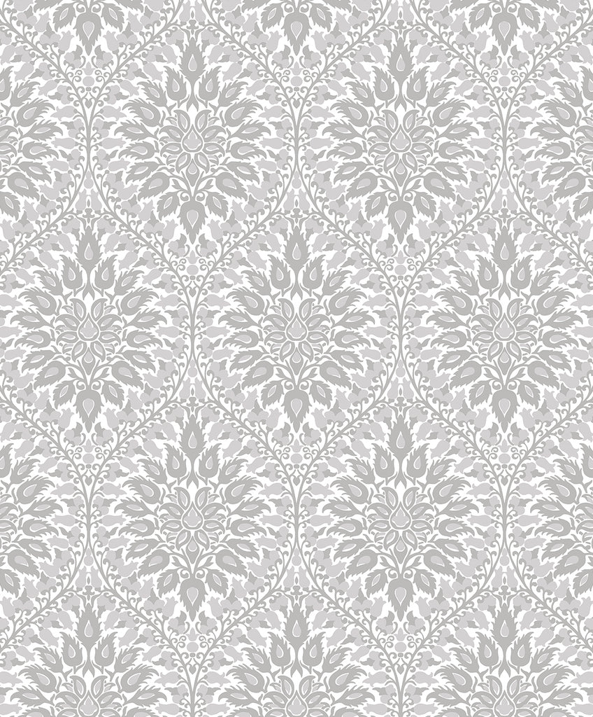 Malibu Luna Ogee Wallpaper - Vintage Ogee - Daydream Grey | Malibu Wallpaper