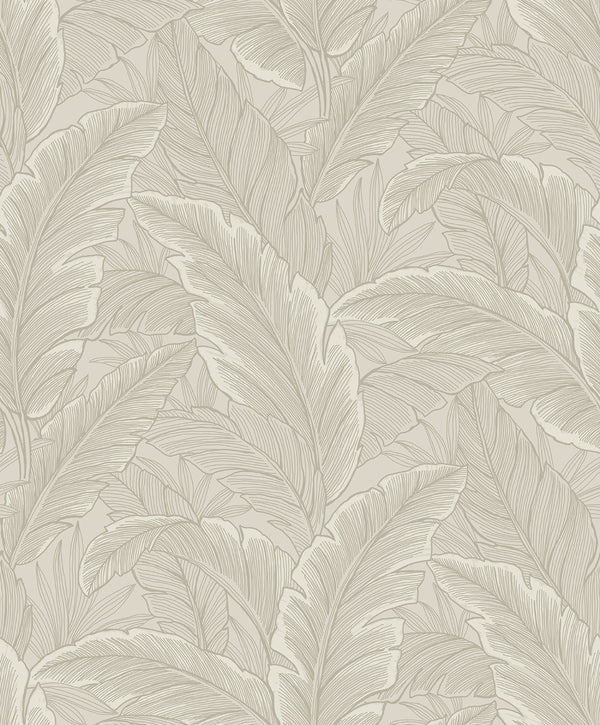 Gulf Tropical Leaves Tropical Palm Leaves - Crema | Architectural Wallcoverings