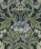 Malibu Primrose Garden Wallpaper - Vintage Floral - Midnight Blue & Sage | Malibu Wallpaper