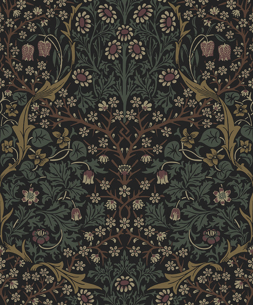 Malibu Victorian Floral Wallpaper - Vintage Floral - Blacksmith & Cliffside | Malibu Wallpaper