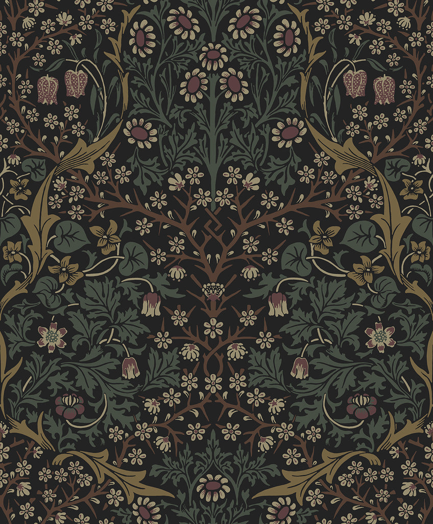 Malibu Victorian Floral Wallpaper - Vintage Floral - Blacksmith & Cliffside | Malibu Wallpaper
