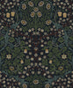 Malibu Victorian Floral Wallpaper - Vintage Floral - Midnight Blue & Evergreen | Malibu Wallpaper
