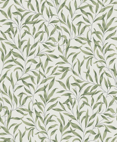 Willow Leaves Vintage Botanical - Sprig Green | Architectural Wallcoverings