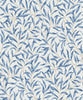 Malibu Willow Leaves Wallpaper - Vintage Botanical - Blue Lake | Malibu Wallpaper