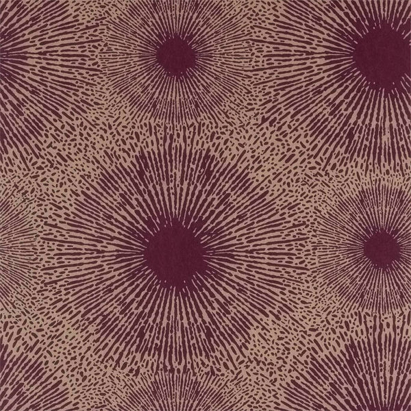 Anthology - Perlite Wide Width Ruby / Antique Brass Wallcovering | Anthology