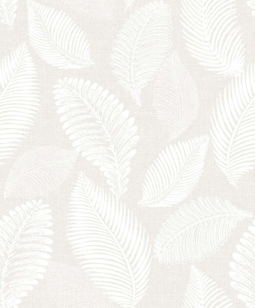 Malibu Tossed Leaves Wallpaper - Contemporary Botanical - Cool Linen | Malibu Wallpaper