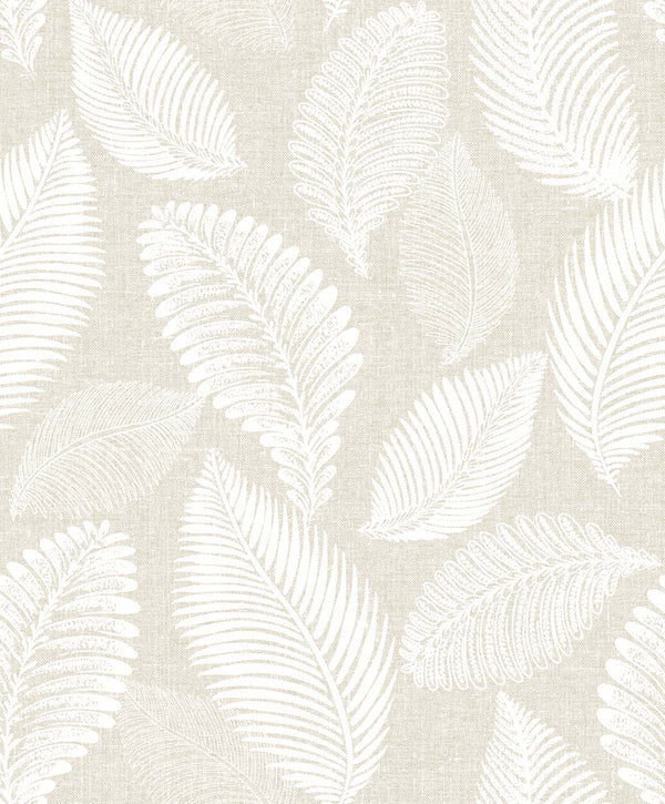 Tossed Leaves Contemporary Botanical - Warm Sand | Architectural Wallcoverings