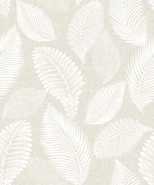 Malibu Tossed Leaves Wallpaper - Contemporary Botanical - Warm Sand | Malibu Wallpaper