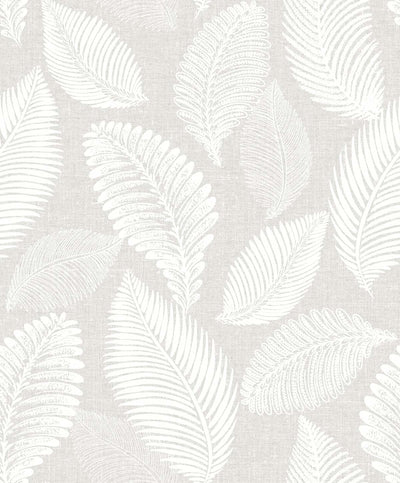 Tossed Leaves Contemporary Botanical - Dove Greige | Architectural Wallcoverings