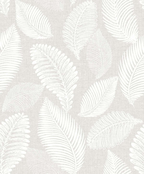 Tossed Leaves Contemporary Botanical - Dove Greige | Architectural Wallcoverings