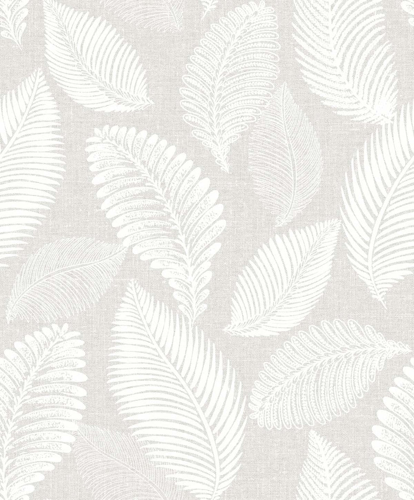 Malibu Tossed Leaves Wallpaper - Contemporary Botanical - Dove Greige | Malibu Wallpaper