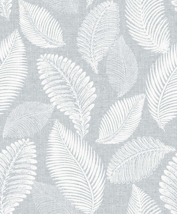 Tossed Leaves Contemporary Botanical - Ice | Architectural Wallcoverings