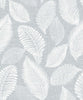 Malibu Tossed Leaves Wallpaper - Contemporary Botanical - Ice | Malibu Wallpaper