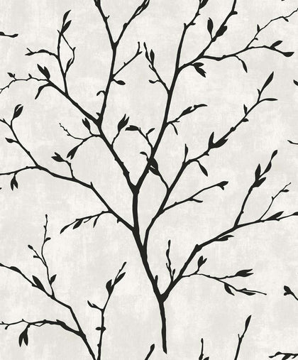 Avena Branches Contemporary Botanical - Contrast | Architectural Wallcoverings