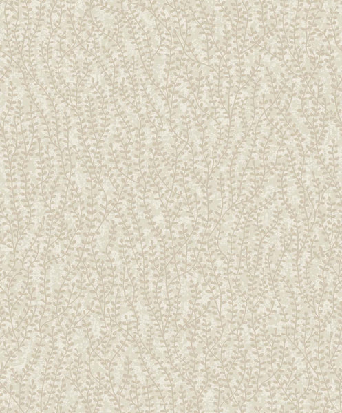 Malibu Seaweed Beaded Branches Wallpaper - Contemporary Botanical - Organic Silk | Malibu Wallpaper