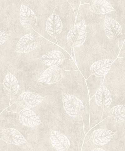 Branch Trail Silhouette Contemporary Botanical - Raw Linen | Architectural Wallcoverings