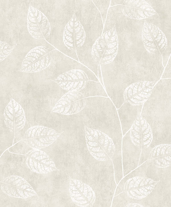 Branch Trail Silhouette Contemporary Botanical - Raw Linen | Architectural Wallcoverings