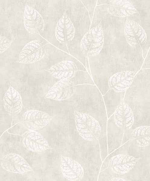 Malibu Branch Trail Silhouette Wallpaper - Contemporary Botanical - Raw Linen | Malibu Wallpaper