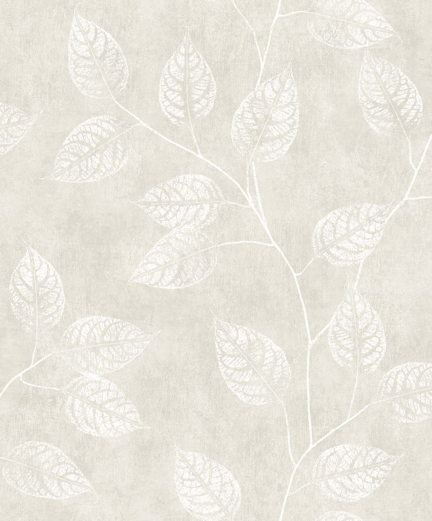 Malibu Branch Trail Silhouette Wallpaper - Contemporary Botanical - Raw Linen | Malibu Wallpaper
