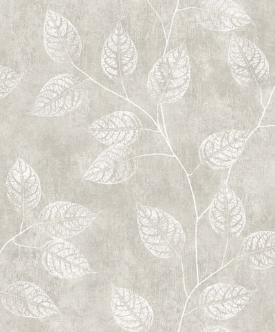 Branch Trail Silhouette Contemporary Botanical - Grey Taupe | Architectural Wallcoverings