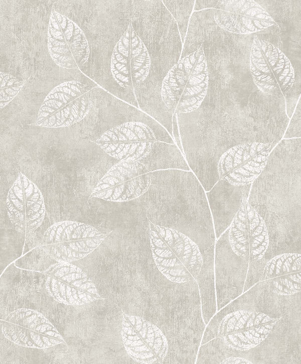 Branch Trail Silhouette Contemporary Botanical - Grey Taupe | Architectural Wallcoverings