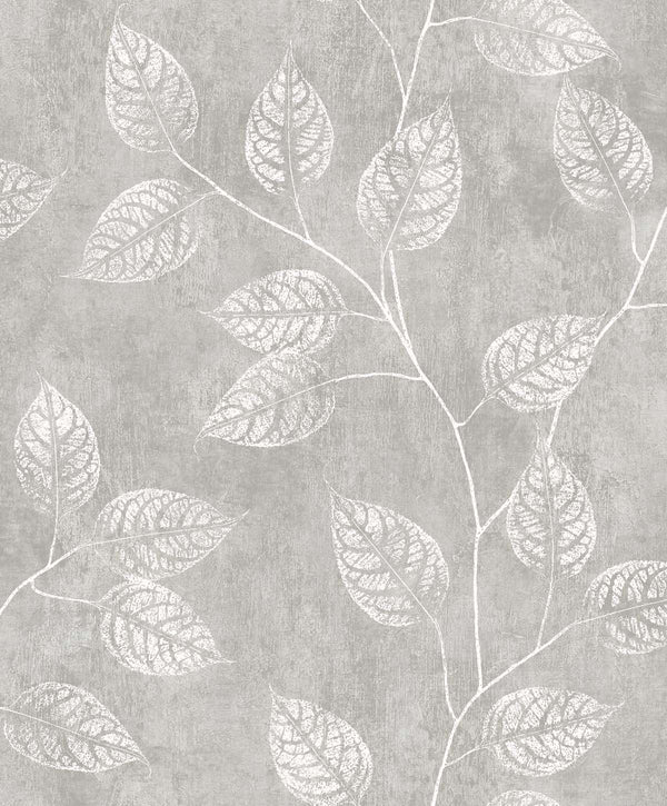 Branch Trail Silhouette Contemporary Botanical - Slate | Architectural Wallcoverings