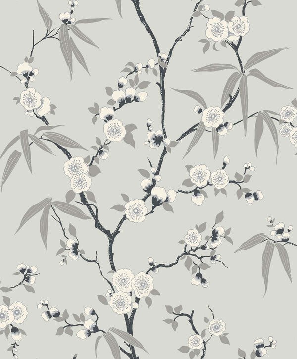 Floral Blossom Trail Contemporary Floral - Stormy | Architectural Wallcoverings
